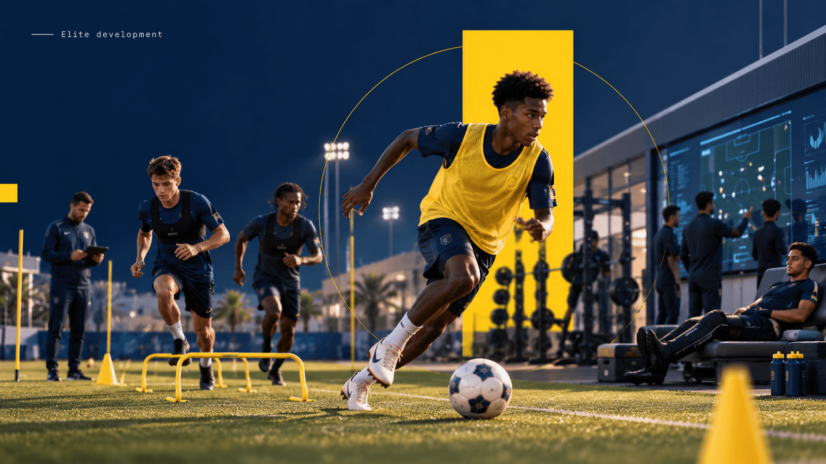 An elite player in a high-performance training session